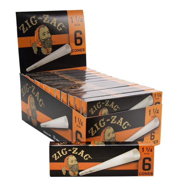 Zig-Zag 1¼ Unbleached Cones - 6 Pack