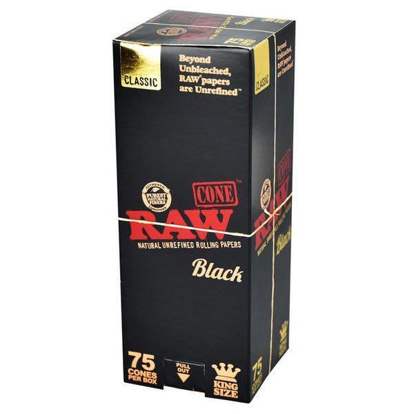 RAW Black Classic Cones 75 Per Box