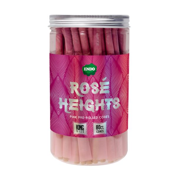 Endo Rosé Heights Pink Kingsize Pre-Rolled Cones - 80ct Jar