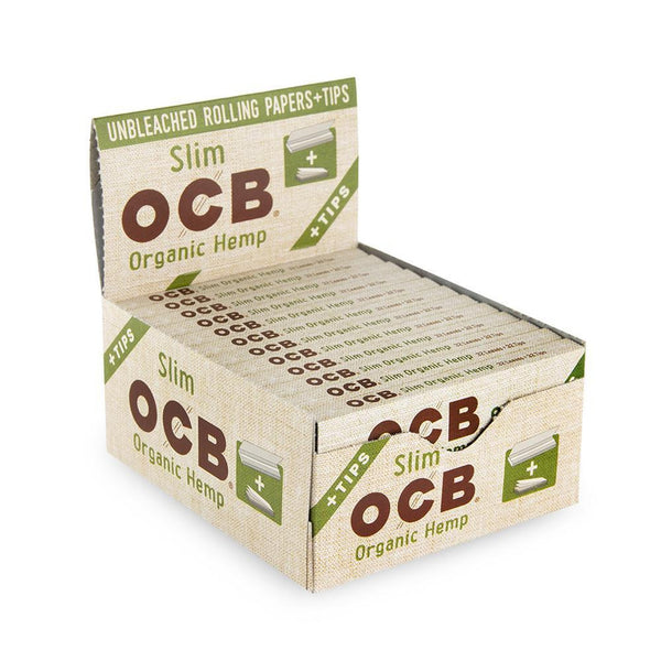 OCB Organic Hemp Slim + Tips Rolling Paper