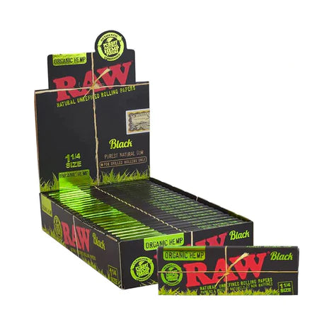 RAW Black Organic Hemp 1¼ Rolling Paper