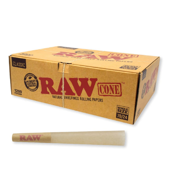 RAW Classic Single Size 70/24 Cones (20 Cones Per Pack)