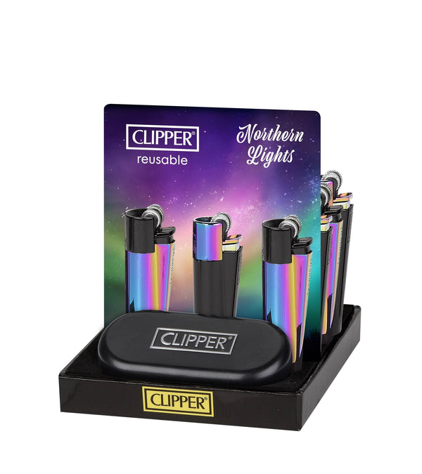 Clipper Northern Lights Metal Lighters - 12 Units
