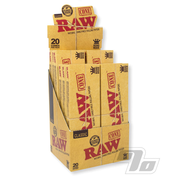 RAW Classic Kingsize Slim Cones (20 Cones Per Pack)