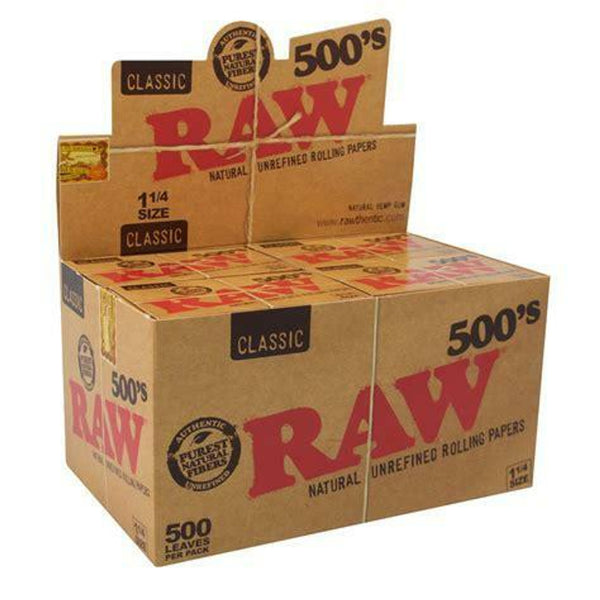 RAW Classic 1¼ 500's (20 Per Box) Rolling Paper