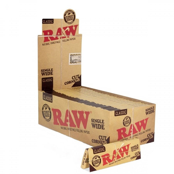 RAW Classic Cut Corners Single Wide Rolling Paper