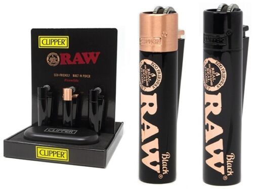 Clipper Matte Black RAW Rose Gold Metal Lighters - 12 Units